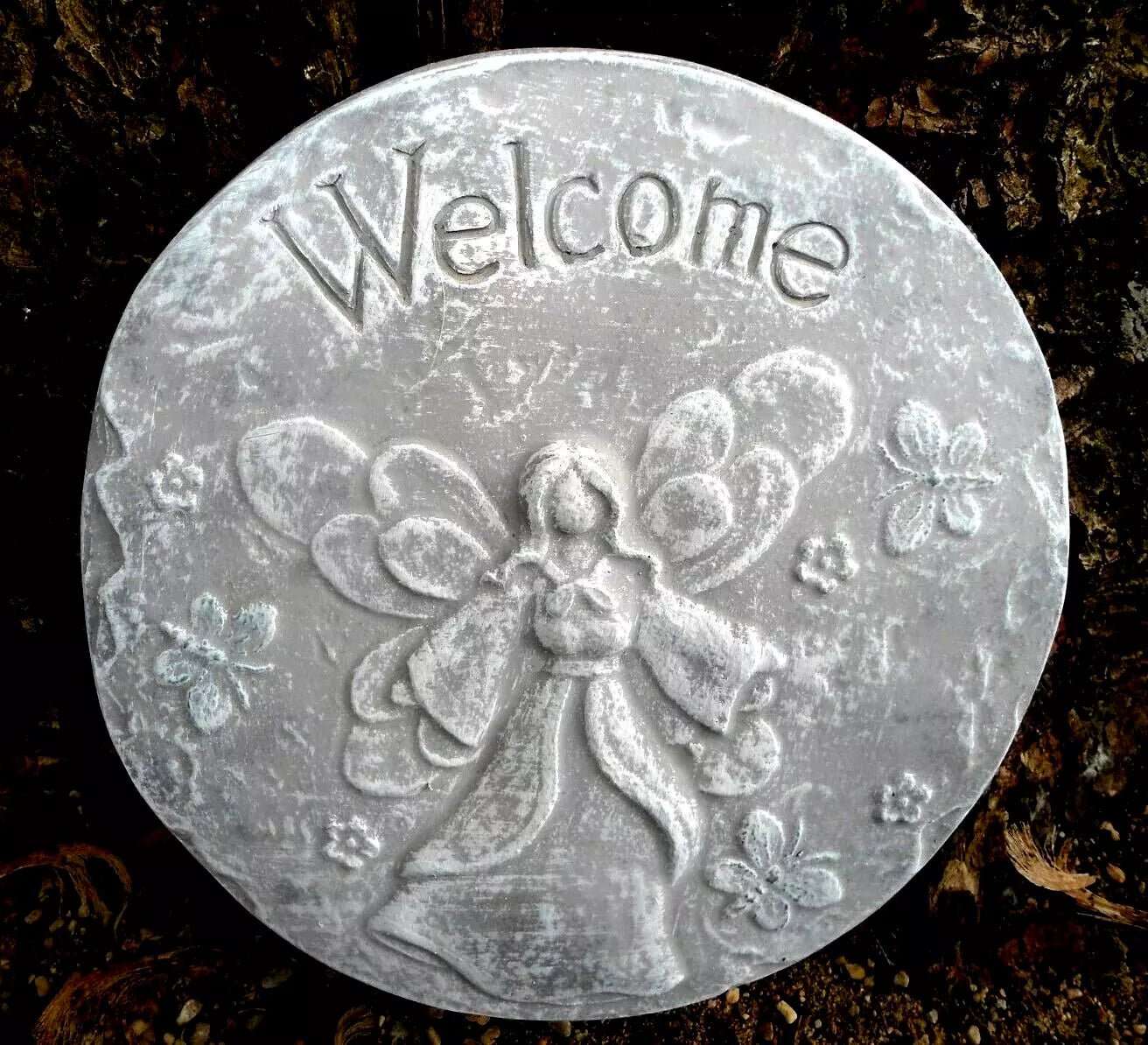 Angel Welcome Sign Stepping Stone Plaque (8.5