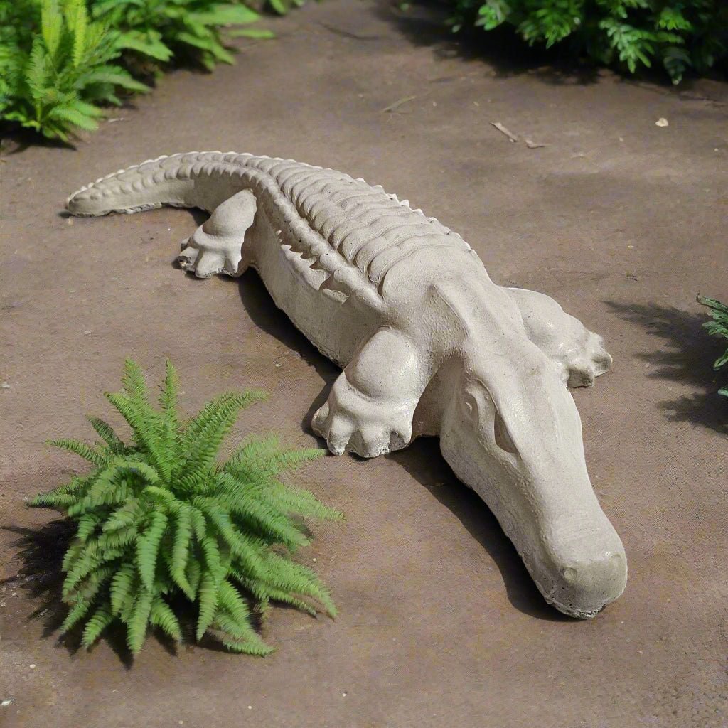 Crocodile Garden Stone (19" x 7") - Stone Grove Statuary