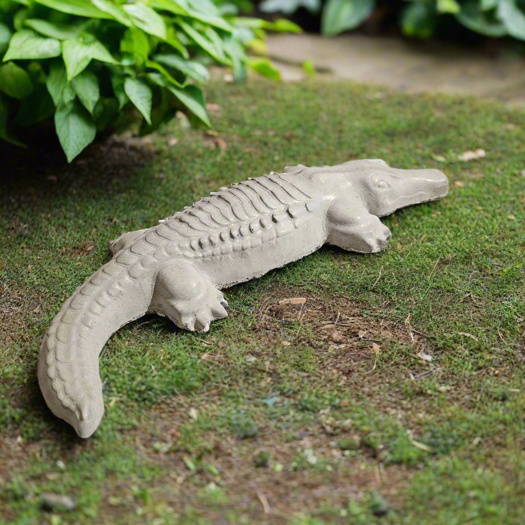 Crocodile Garden Stone (19" x 7") - Stone Grove Statuary