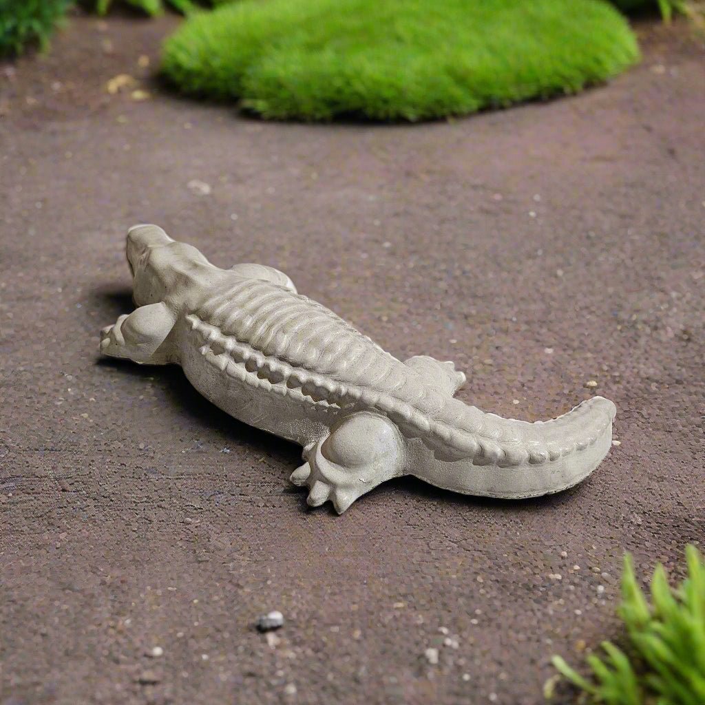 Crocodile Garden Stone (19" x 7") - Stone Grove Statuary