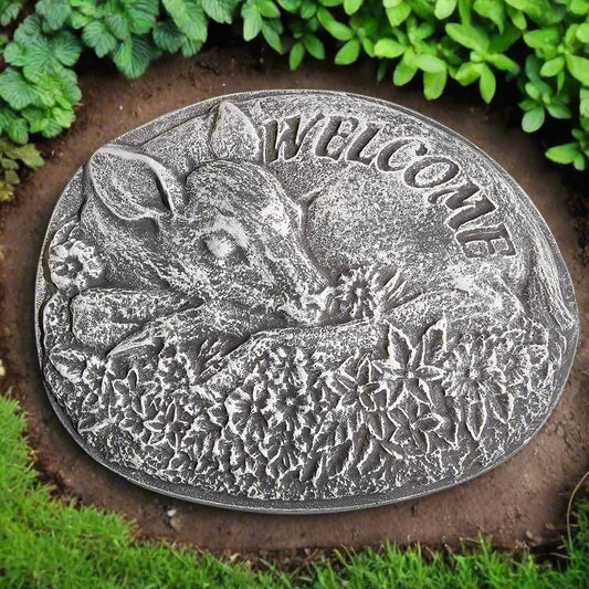 Deer Welcome Plaque (11" x 9") - Stone Grove Statuary