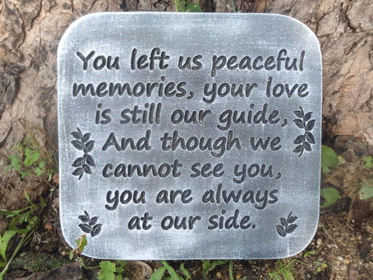 Peaceful Memories Memorial Stone (11.75" x 11") - Stone Grove Statuary