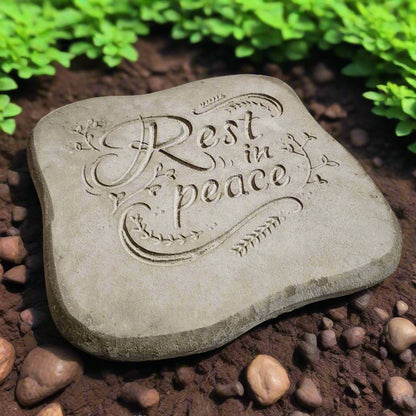 Rest In Peace Memorial Plaque (10" x 10.5") - Stone Grove Statuary