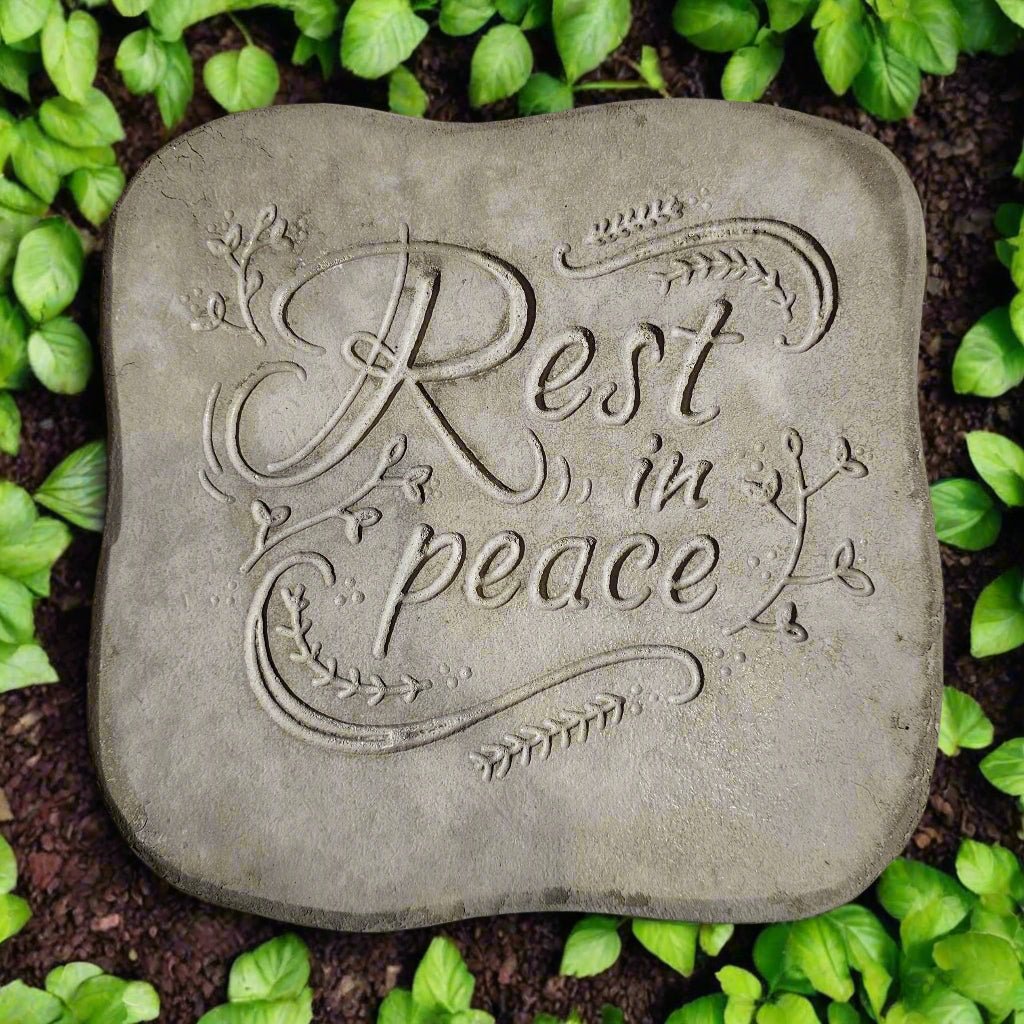 Rest In Peace Memorial Plaque (10" x 10.5") - Stone Grove Statuary