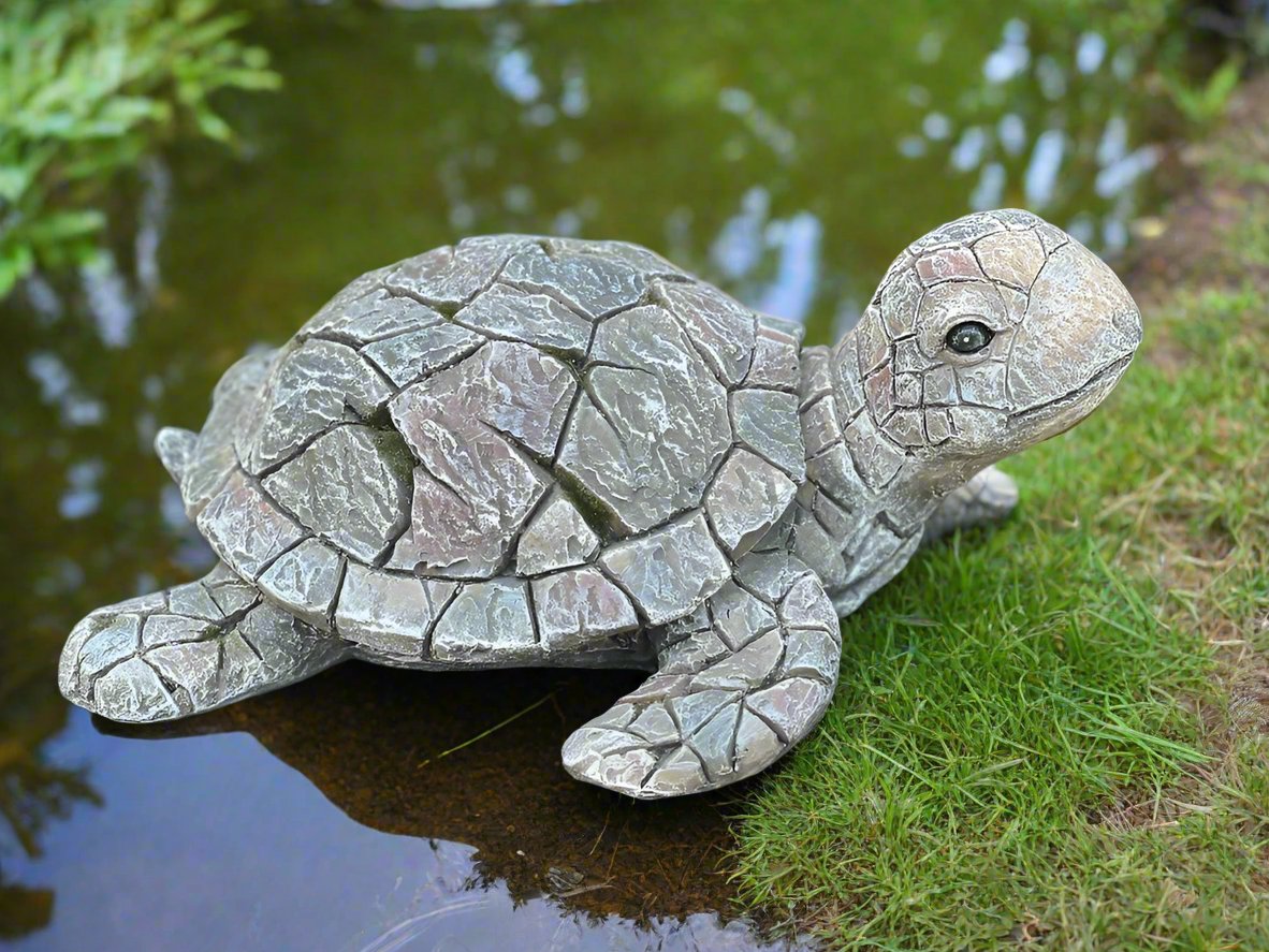 Sea Turtle Statue (6.5" x 17") - Stone Grove Statuary