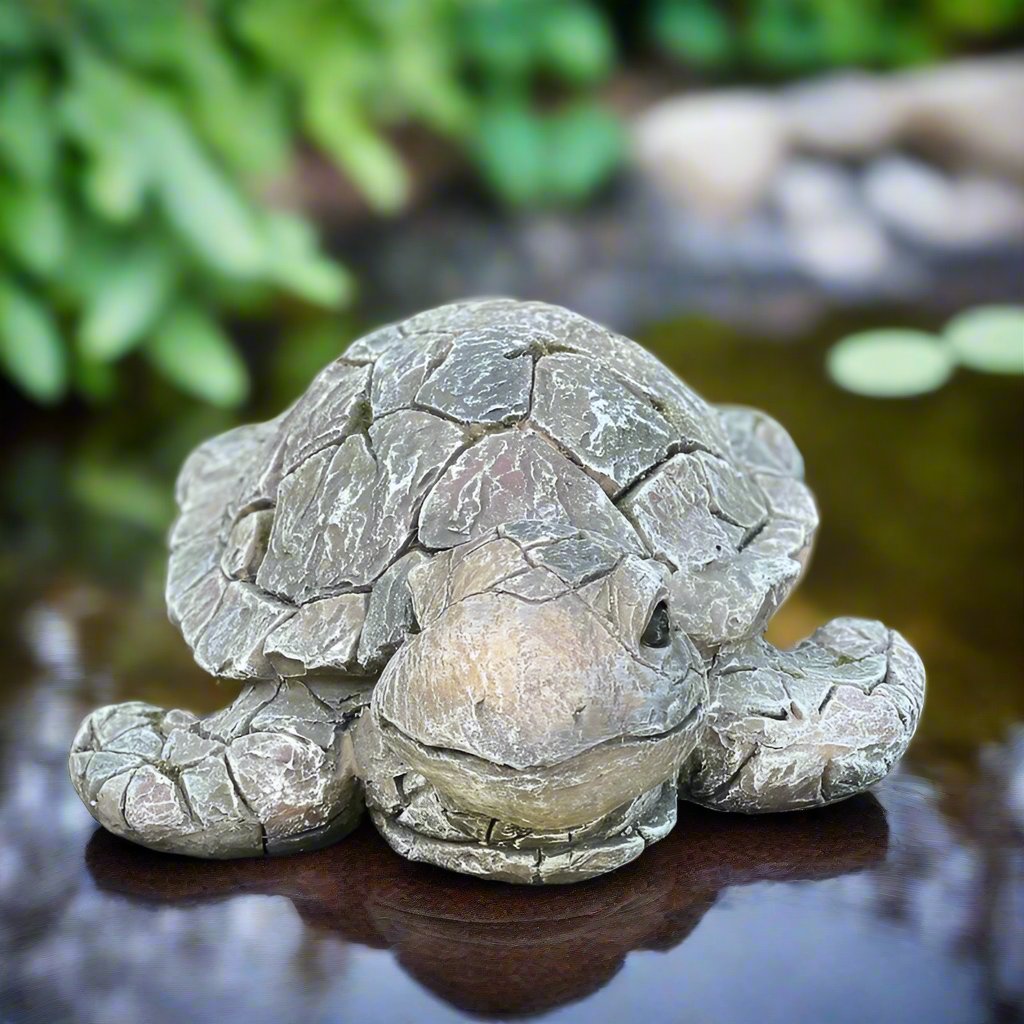 Sea Turtle Statue (6.5" x 17") - Stone Grove Statuary