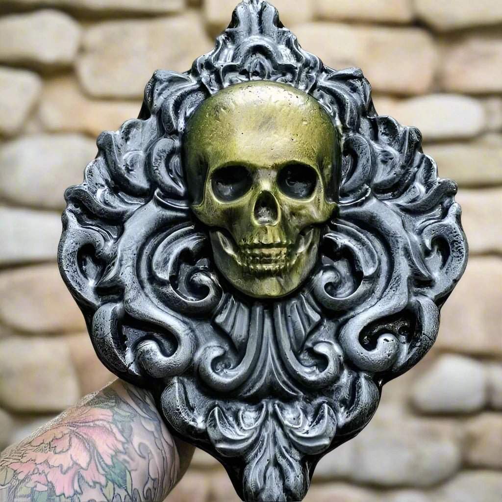 Skull Damask Wall Plaque (14.5