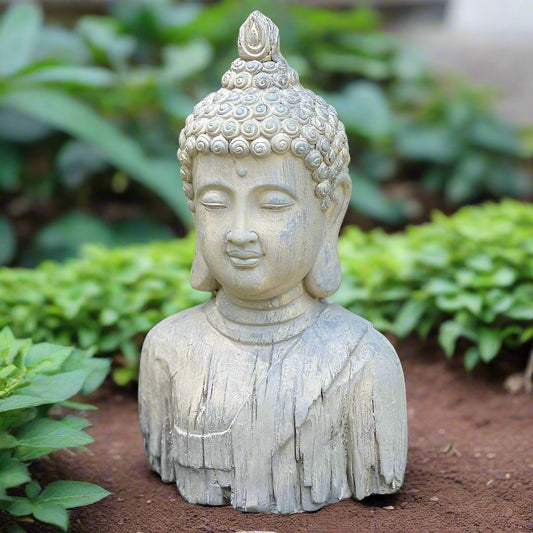 Wood Grain Buddha Statue (16.8" x 8") - Stone Grove Statuary